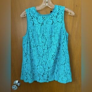 Light turquoise lace tank blouse. Size medium.